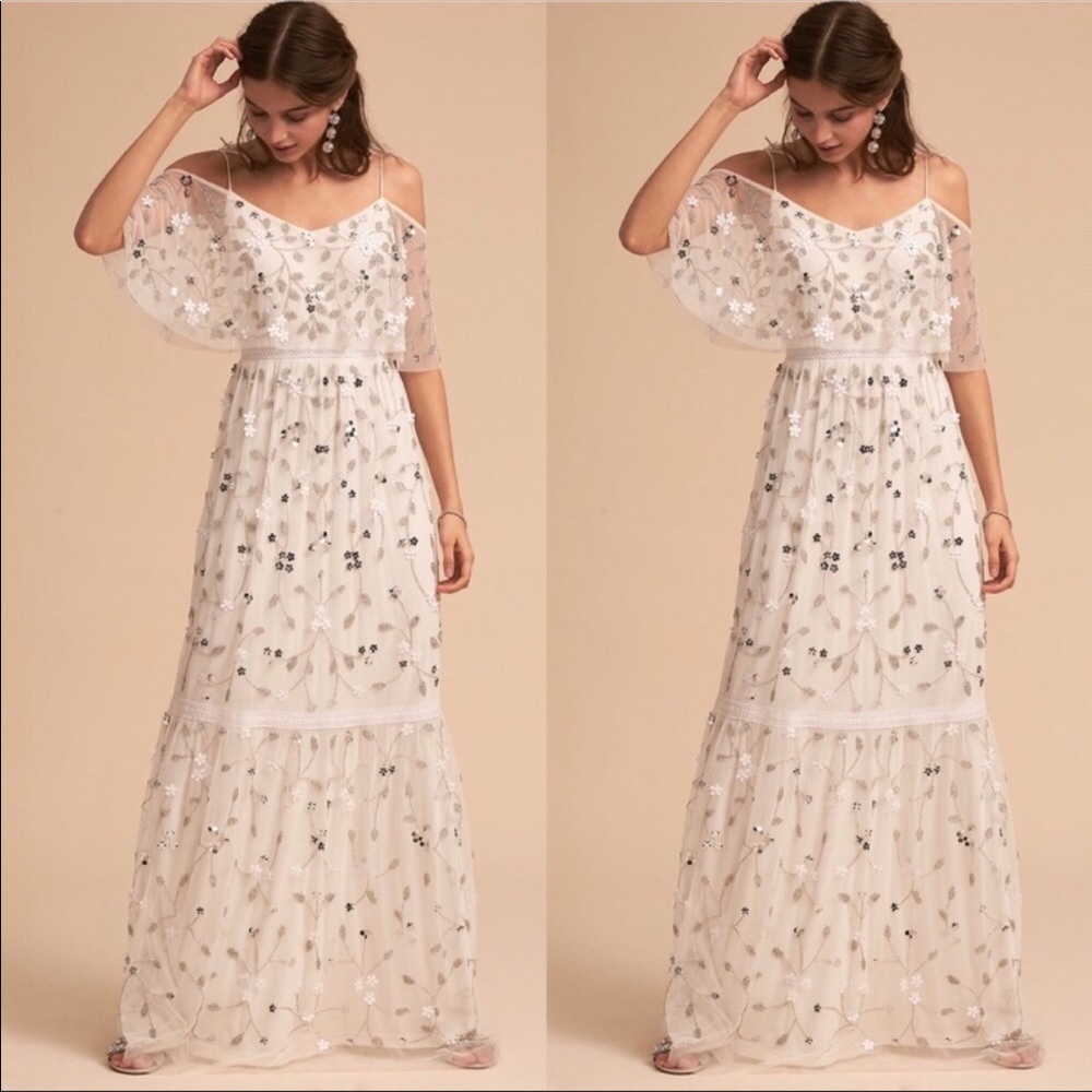 🆕NWT RARE BHLDN Faye Beaded Dress - Picture 6 of 16